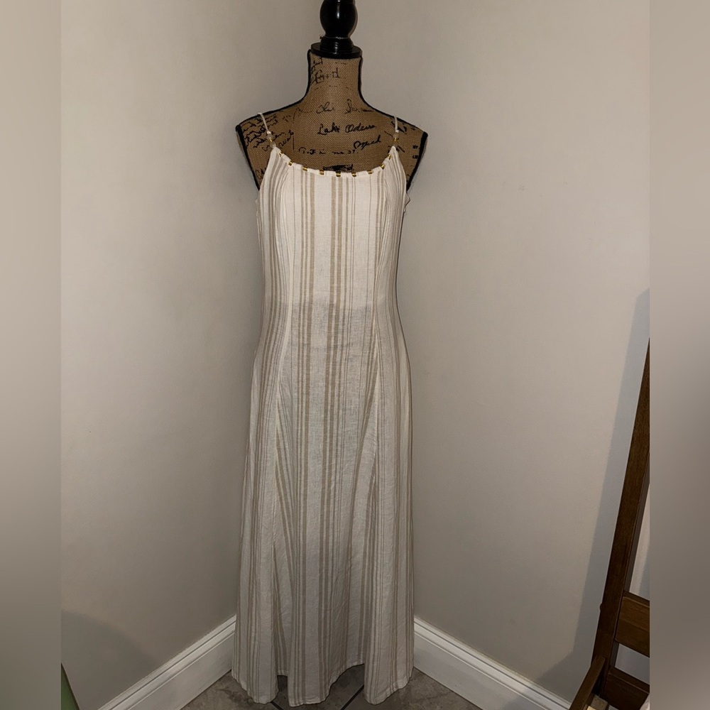 Calypso St. Barth Strappy Maxi- Linen, Sleeveless Dress